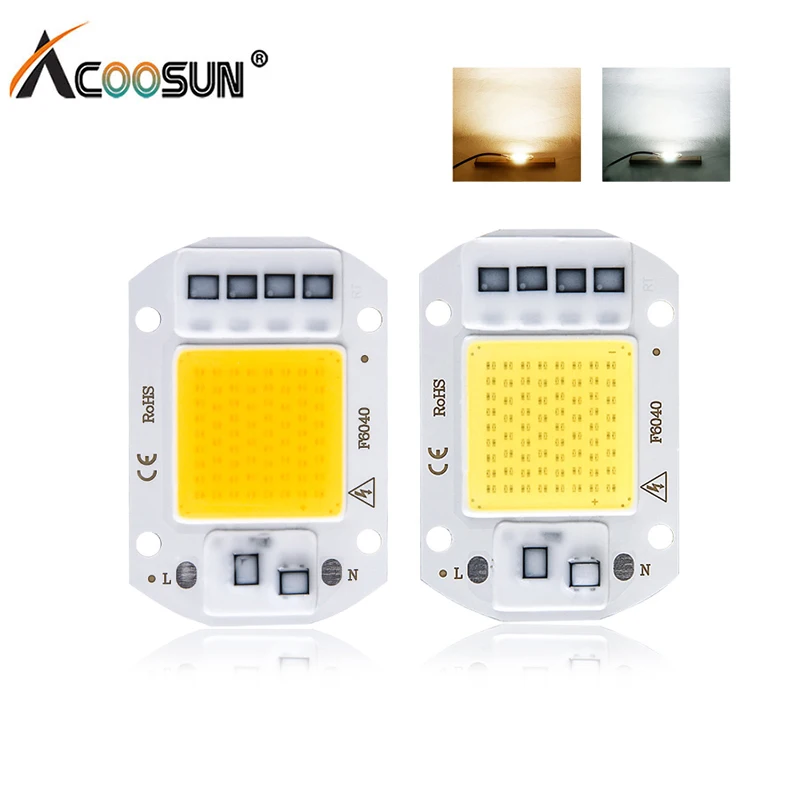 

Светодиодный чип лампы AC220V 240V 110V COB светодиодный чипы реальные Мощность, 20 Вт, 30 Вт, 50 Вт, ручная сборка Точечный светильник IP65 умная ИС (интег...