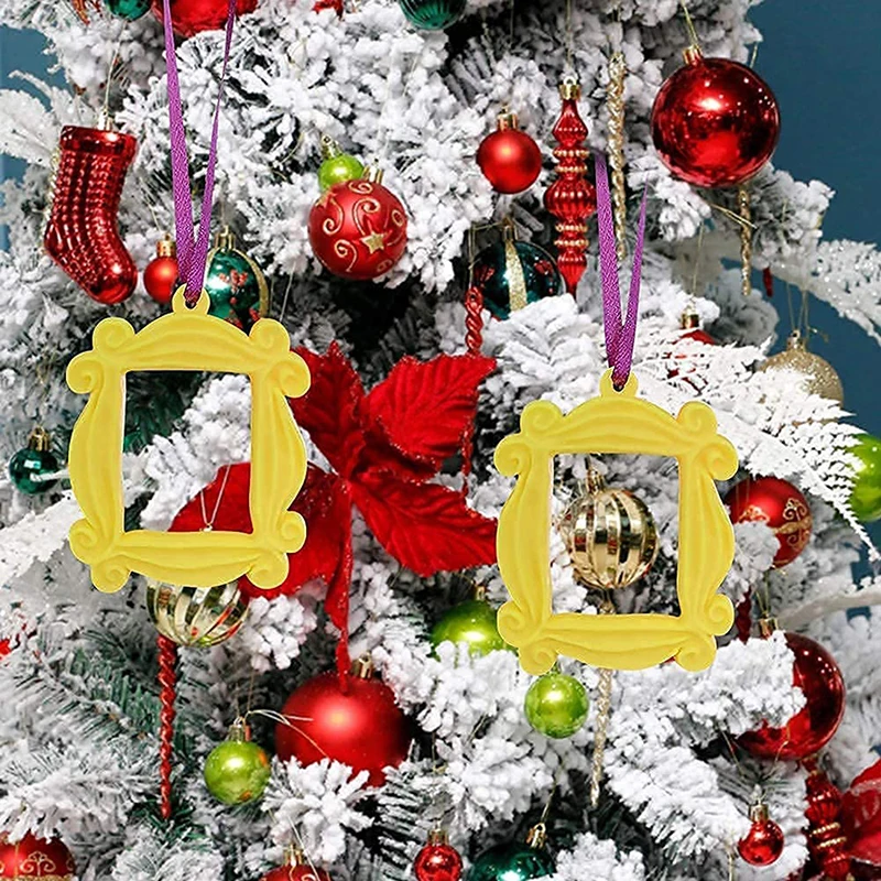 

1/5pcs Christmas Ornament Frame Multifunctional Decoration Great Gift Gold Lace Crafts Tree Pendant Holiday Decoration Tool New