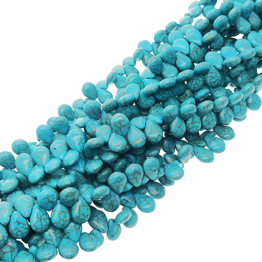 Бусины из натурального полудрагоценного камня бирюзовые плоские свободные 10 18 м