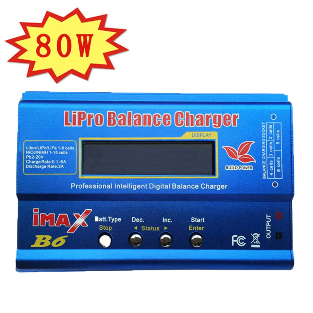 Battery Balance Charger 80W iMAX B6 Lipro NiMh Li-ion Ni-Cd Digital LCD 12v 6A Power Adapter Charging Cables | Электроника