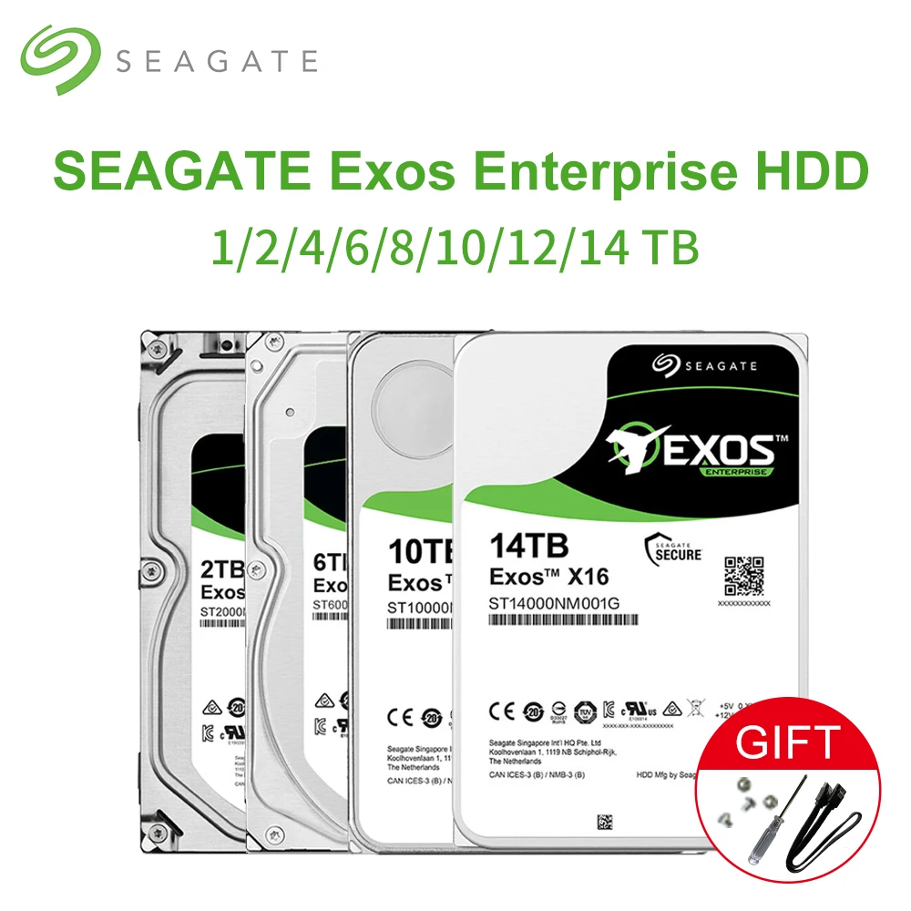 

Seagate 3.5" Exos 7E2 Enterprise Internal Hard Disk Drive 1TB 4TB 6TB 8TB 10TB 12TB 16TB 18TB SATA HDD 7200RPM 6Gb/s for Desktop