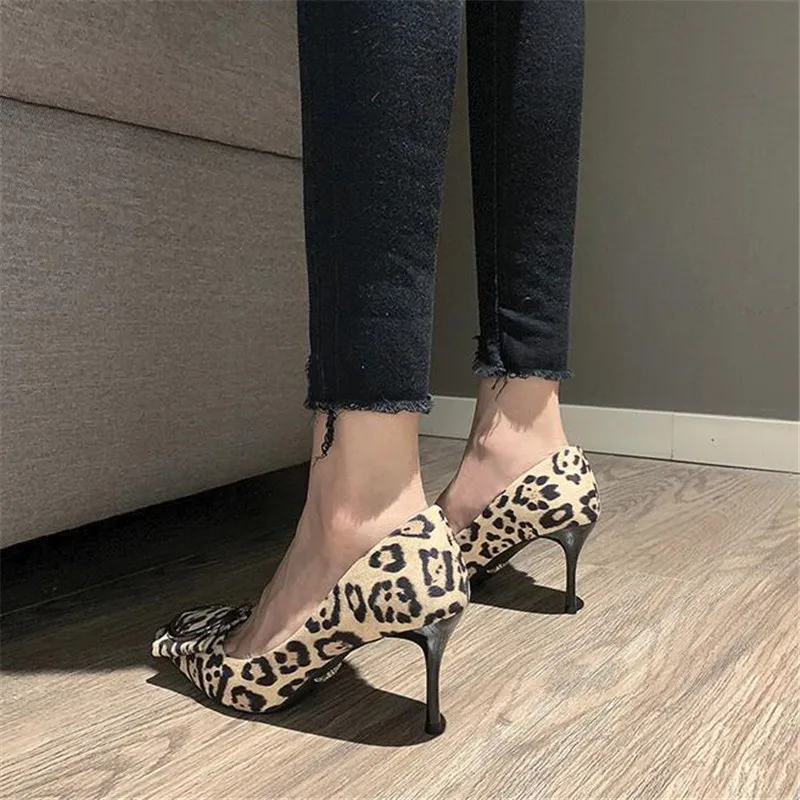 Женские туфли-лодочки с леопардовым принтом привлекательные свадебные на