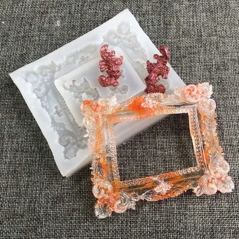 

Handmade Photo Frame Resin Mold Silicone Picture Frame Fondant Mold Art Craft