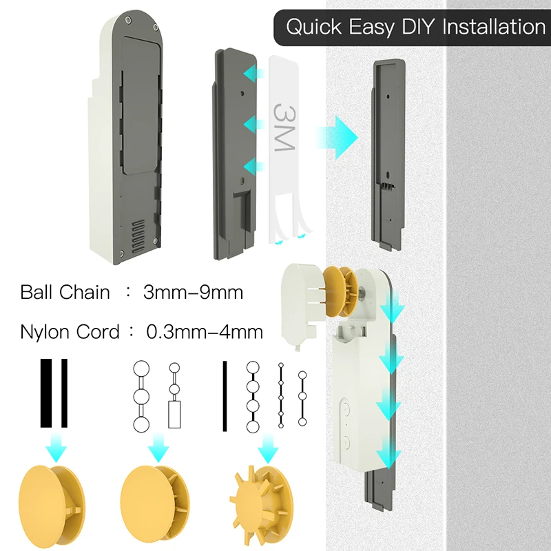 

Automatic DIY Smart Motorized Chain Roller Blinds Drive Motor Powered By Solar Panel And Charger Build-in Bluetooth APP Control