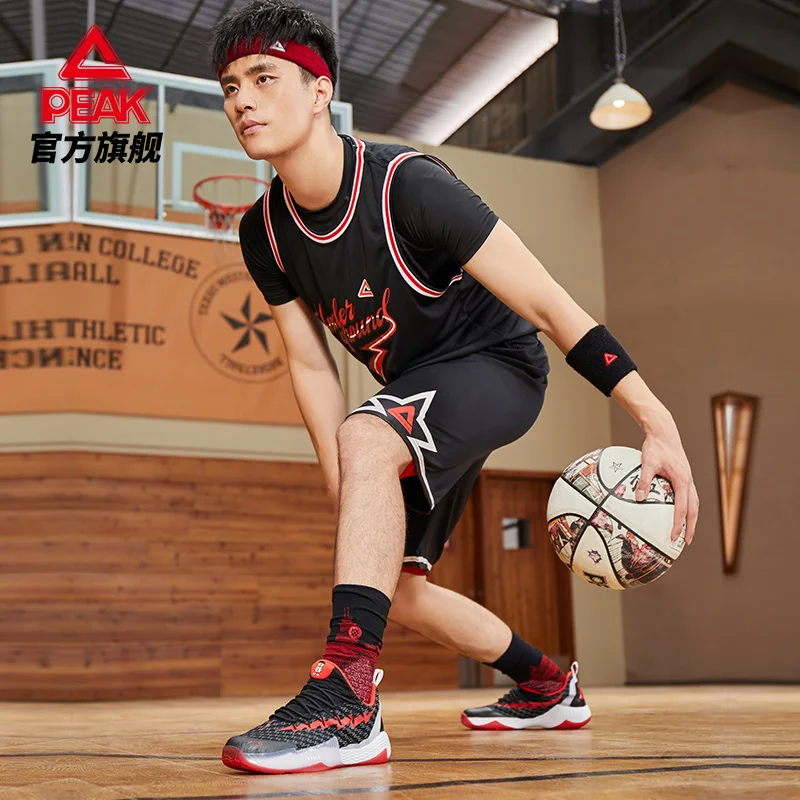 Peak basketball short suit 2021 new men's basketball suit breathable loose sweat wicking outdoor indoor basketball suit