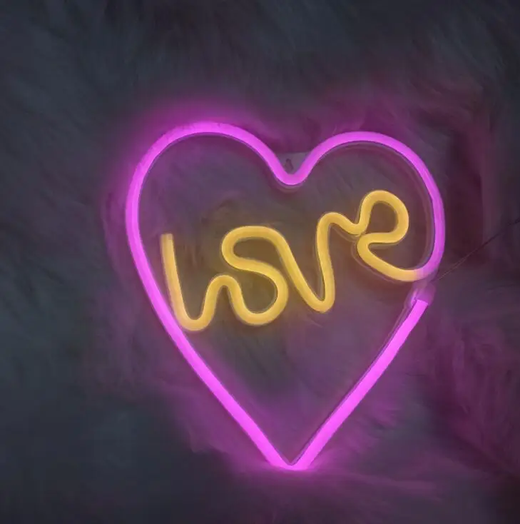 

Светодиодная Подвеска для украшения интерьера маленькая неоновая подсветсветильник для моделирования любви