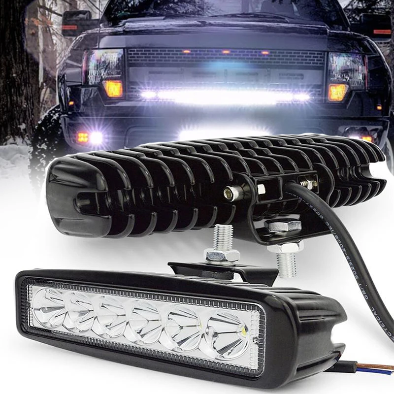 6 LED Car LED Work Light DRL Spotlight 18W High Bright Waterproof Universal Auto Offroad SUV Truck Headlights Driving Lamp