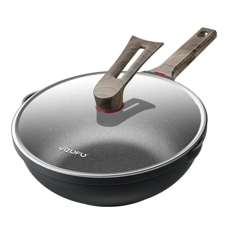 

Maifan Stone Non-stick Cooking Pan Household Pan Uncoated Frying Pan Induction Cooker Gas Universal Pots and Pans Set Wok Pan