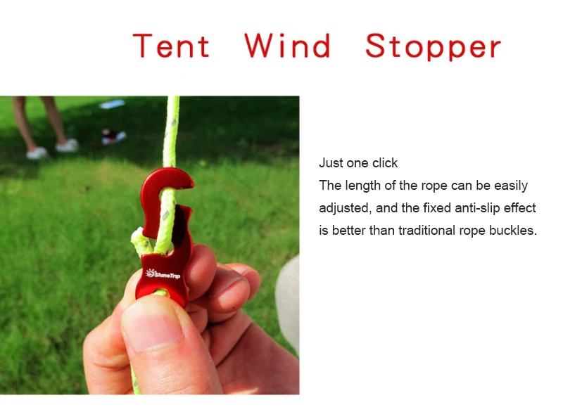 

4pcs Wind Rope Buckle 3 Hole Antislip Camping Hiking Tightening Hook Climbing Solid Safety Robe Quick Knot Tent Wind Rope Buckle