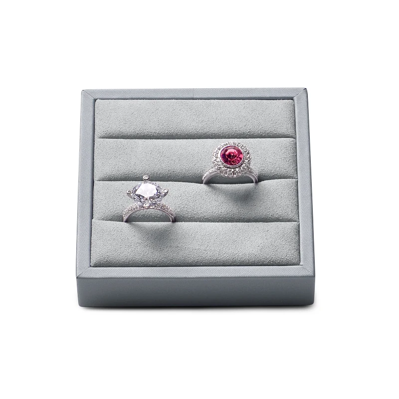 Oirlv New High-End PU Leather Creative Elastic Terms Ring Display Plate Home Storage Arrangement Jewelry Store Display Box