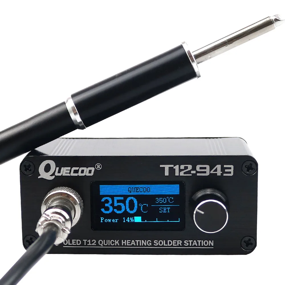 Мини T12-943 OLED-STM32 1,3 дюймов цифровой дисплей паяльная станция с DC24V3A US/EU источник питания и металлической ручкой и K наконечником