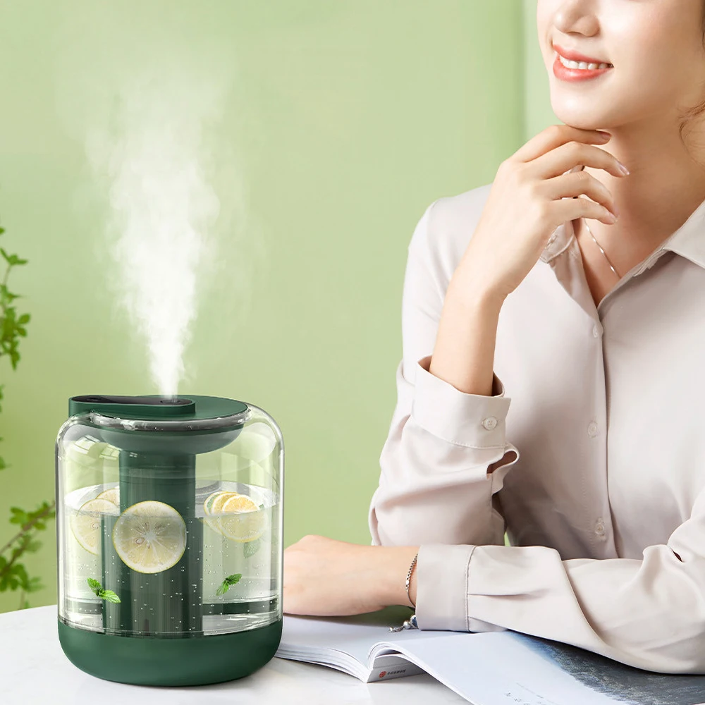 

1000ML Air Humidifier 2000 mAh Rechargeable Aroma Diffuser Essential Oil 7Color Lights Cool Mist Can add Flowers Fruits