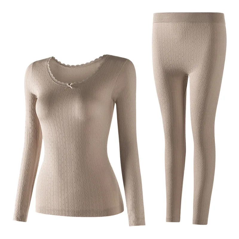 Женский пижамный комплект бесшовное термобелье для тела женская пижама костюм