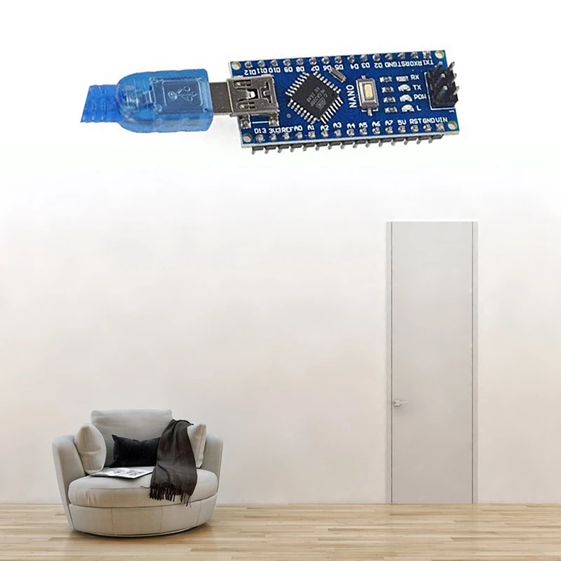 Плата микроконтроллера Mini Nano V3.0 ATmega328P с USB-кабелем для Arduino (2 платы + 2 кабеля) |