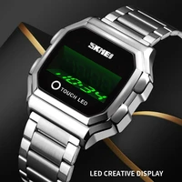 skmei top luxury brand men watch led watch creative digital touch watches stainless steel man wristwatches relogio masculino new