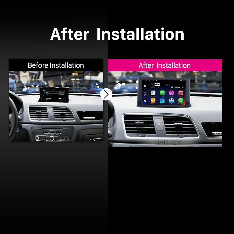Harfey 4-х ядерный GPS 2din Android 10 0 HD сенсорный экран 9 дюймов Bluetooth автомобильное радио