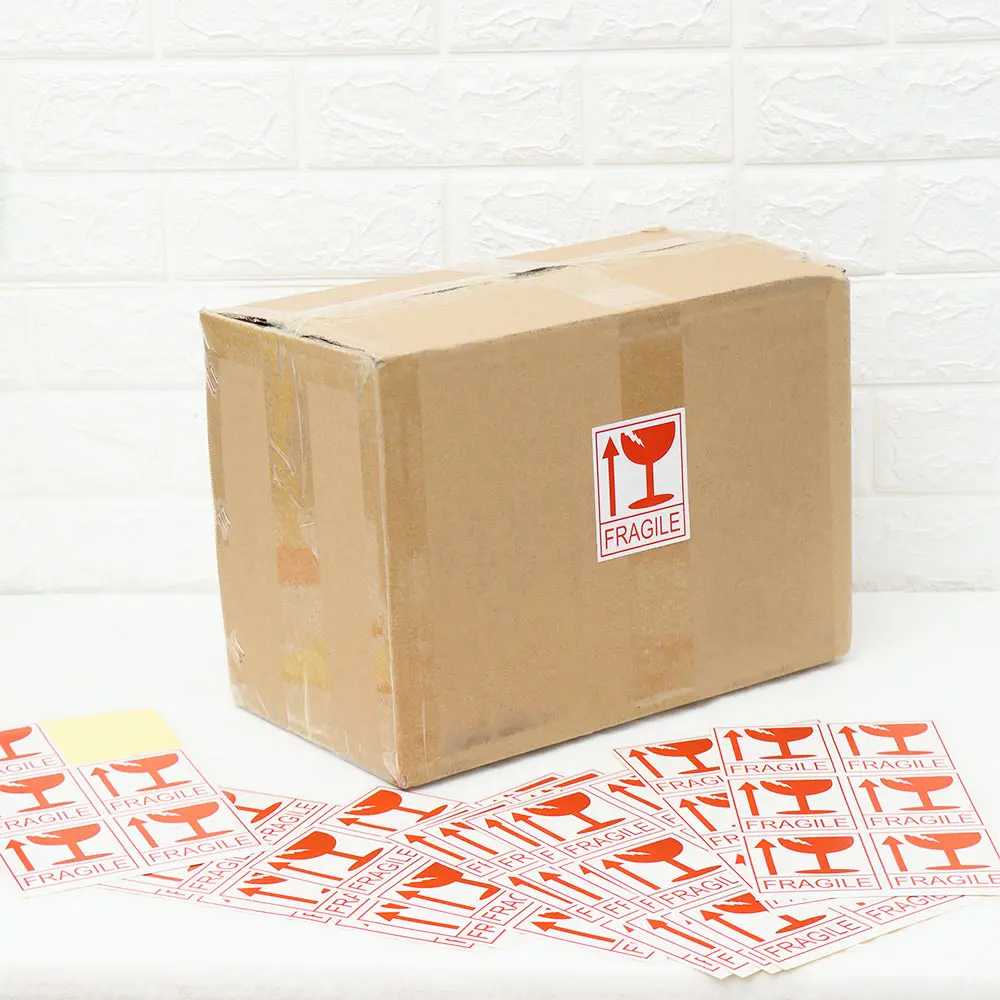 60 шт./Лот хрупкая предупреждающая этикетка наклейка предупреждающий знак