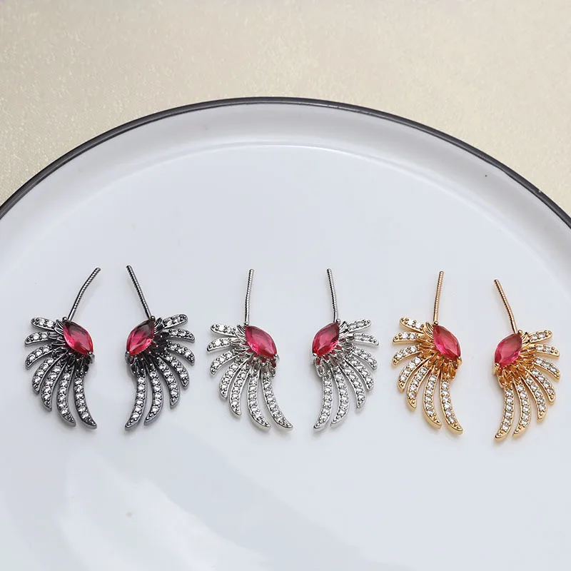 

Латунные подвески ZENRA с полуотверстиями, булавка в форме крыла ангела, бусины, Концевики, подвески, жемчужные подвески, соединитель, верхнее сверление, ювелирные аксессуары