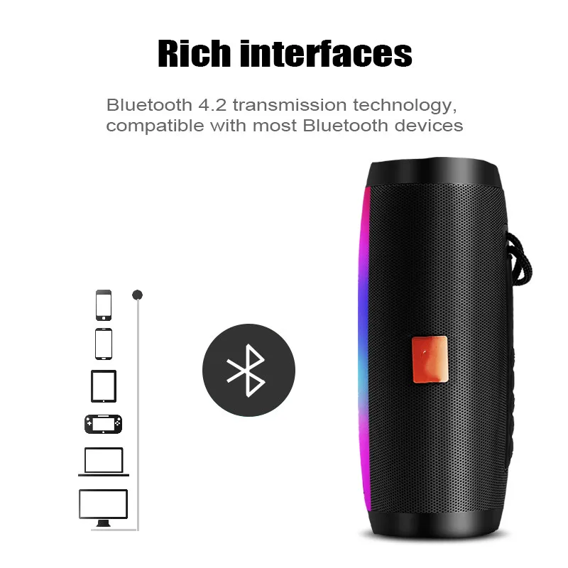 

Portable Bluetooth Speaker column waterproof Wireless LED Speakers Soundbar Subwoofer speaker FM radio USB speaker music center