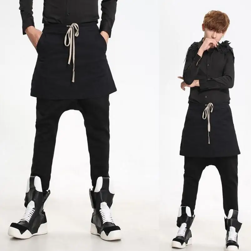 

The United Europe States Spring And Autumn Large Size Casual Low-crotch Small Feet Multi-pocket Black Men's Pants / M-2xl