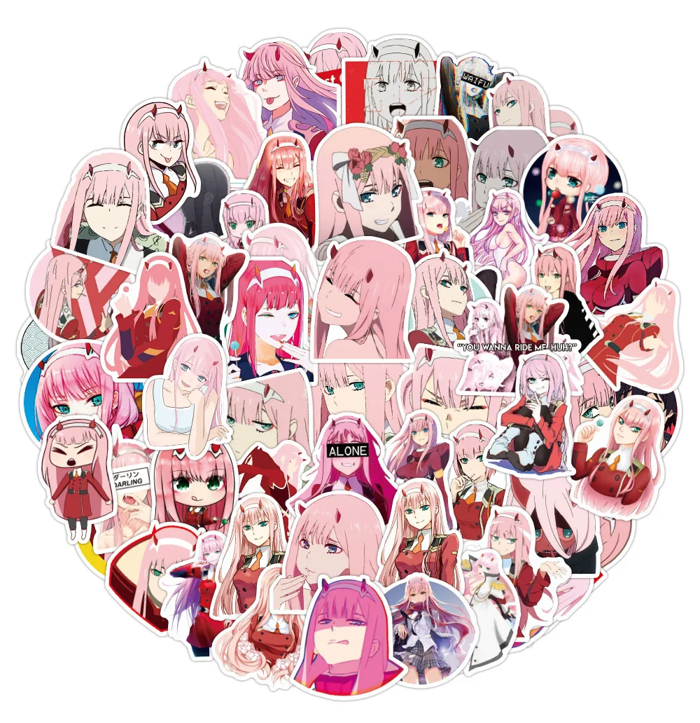 

50pcs/set Japan Anime DARLING in the FRANXX Hiro ZERO TWO ICHIGO Waterproof Notebook Car Sticker