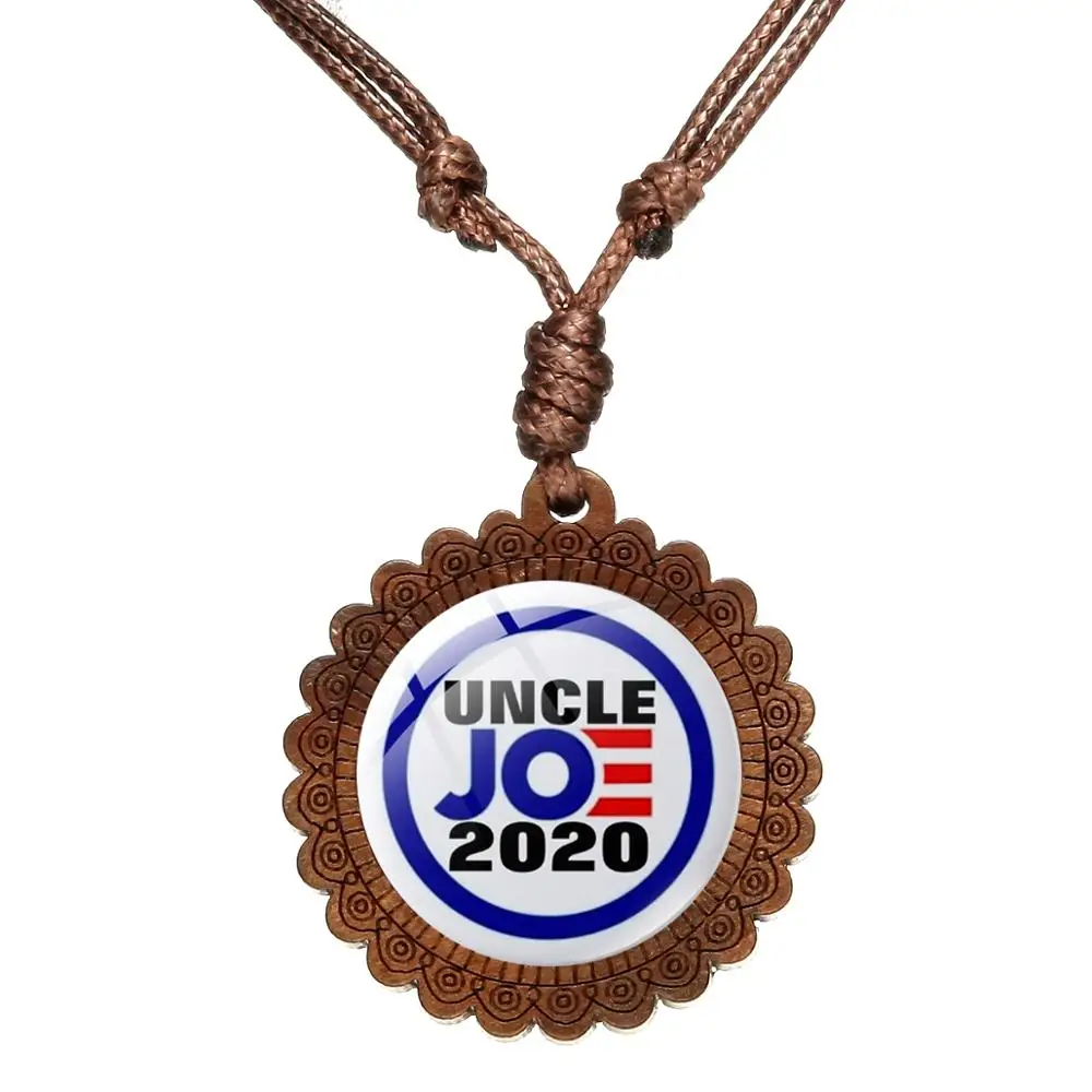 Азиатских Берни Сандерс президент 2020 деревянный Цепочки и ожерелья ручной