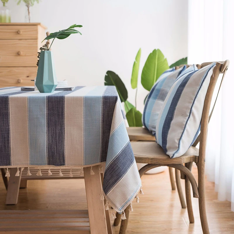 Полосатые водонепроницаемые прямоугольные скатерти скатерть для обеденного