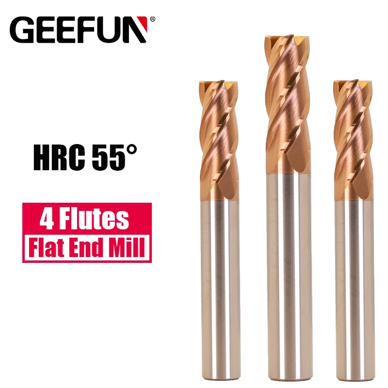 Концевая фреза HRC55 твердосплавная с 4 канавками резец ЧПУ титановый вольфрамовый