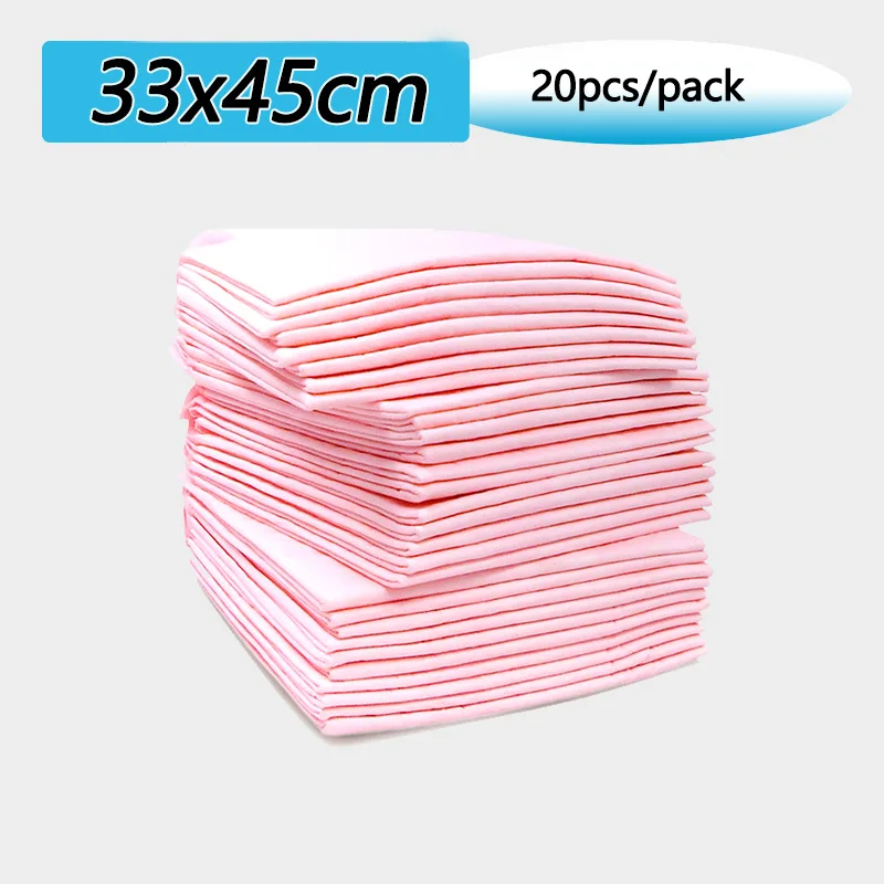 20pcs Pink 33x45cm Herbabe одноразовые пеленки Пеленальный Коврик для взрослых детей или домашних животных Водонепроницаемый пеленальный матрас подгузник - Цвет: 20pcs Pink 33x45cm