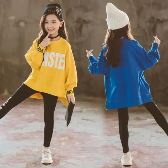 

Kids Clothes For Girls Spring Autumn Letter Long Sleeve T-shirt Teenage Girls Tops Casual Children's Sweatshirt 3-14 Years