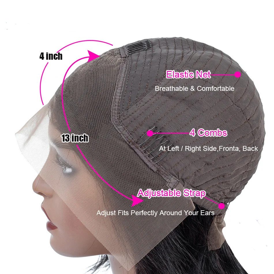 

Royce 13x4 Loose Wave Wig Lace Front Human Hair Wigs For Women Brazilian Lace Front Closure 150&180 Density Remy Human Hair Wigs