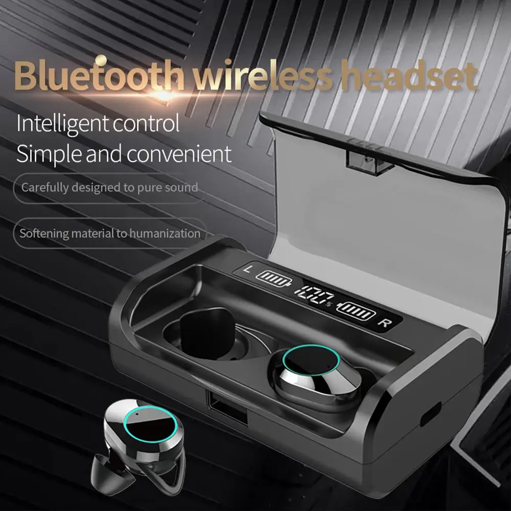 Pesenска TWS Bluetooth наушники IPX7 в комплекте водонепроницаемые Hi Fi Беспроводные с
