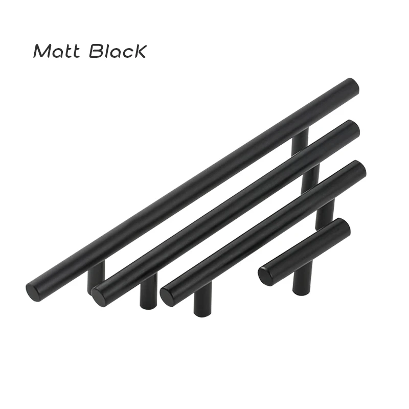 Matt Black Никогда не ржавеет розового золота мебель, дверь, шкаф с выдвижными ручками 64 мм - Цвет: Matt Black