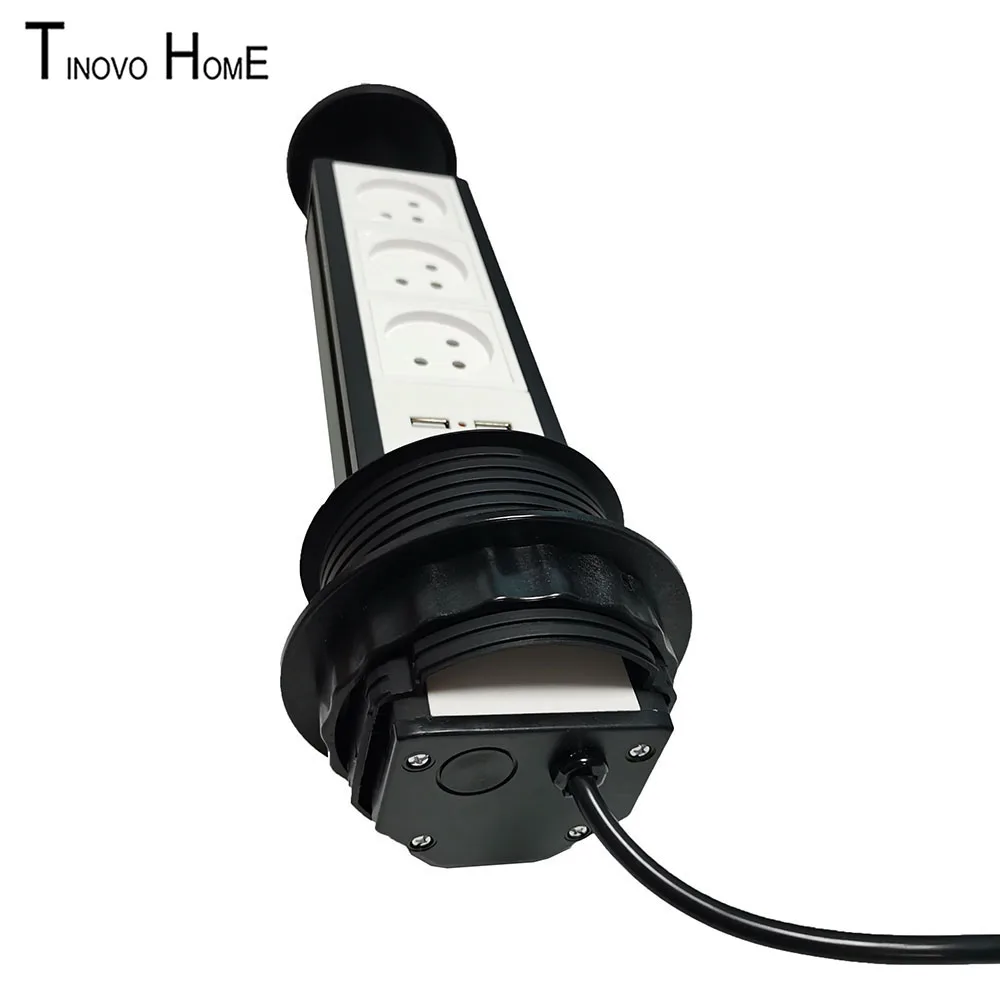 Штепсельная розетка европейская стандарта США и Австралии кухонная выдвижная