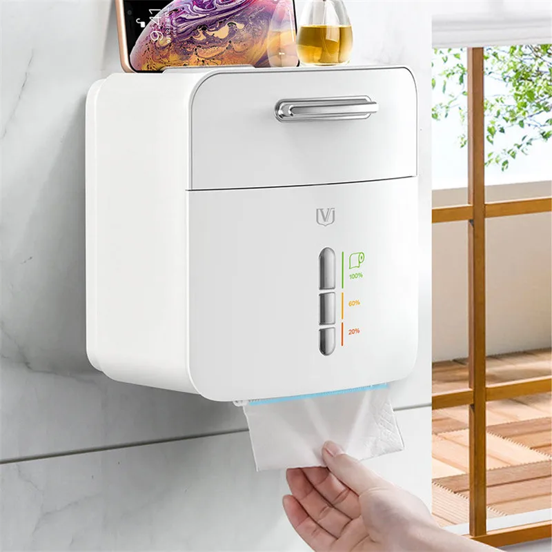 toilet paper holder paper towel storage box tray wall mounted wc roll paper stand case for toilet paper bathroom accessories free global shipping