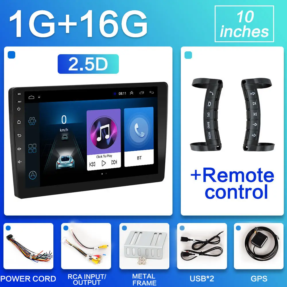 1G-Remote control 2 din Android 8,1 стерео Автомагнитола " 10,1" универсальный хост автомобильный Радио навигатор gps для Kia LADA Toyota Nissan видео плеер - Цвет: 1G-Remote control