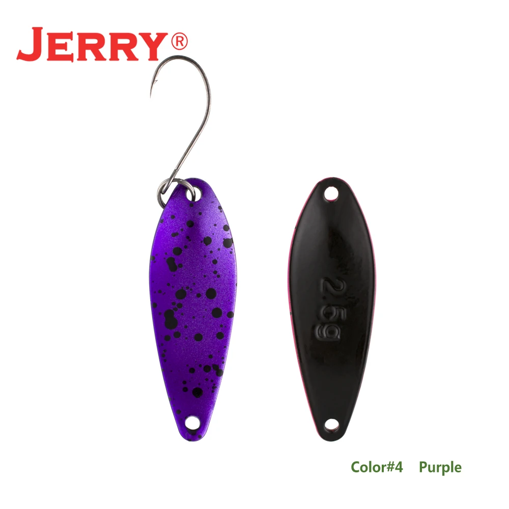 Jerry 1 шт., латунные рыболовные ложки pesca, яркие цвета, высокое качество, безделушки, форель, ложка, рыболовные приманки - Цвет: purple