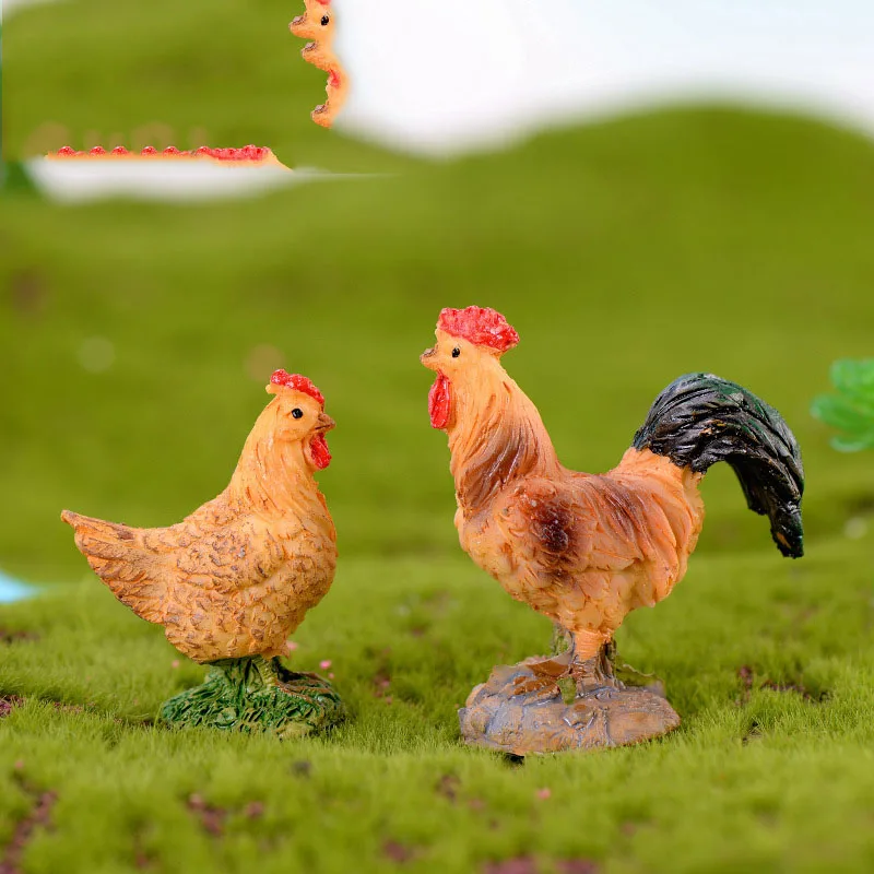 Миниатюрная фигурка петуха из мультфильма курица 2 шт. | Дом и сад