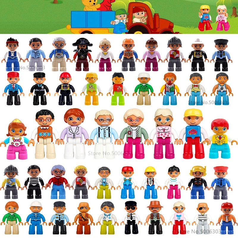 Конструктор Duplo врачи полиция фермер пиратский клоун совместимый с фигурами Duploed