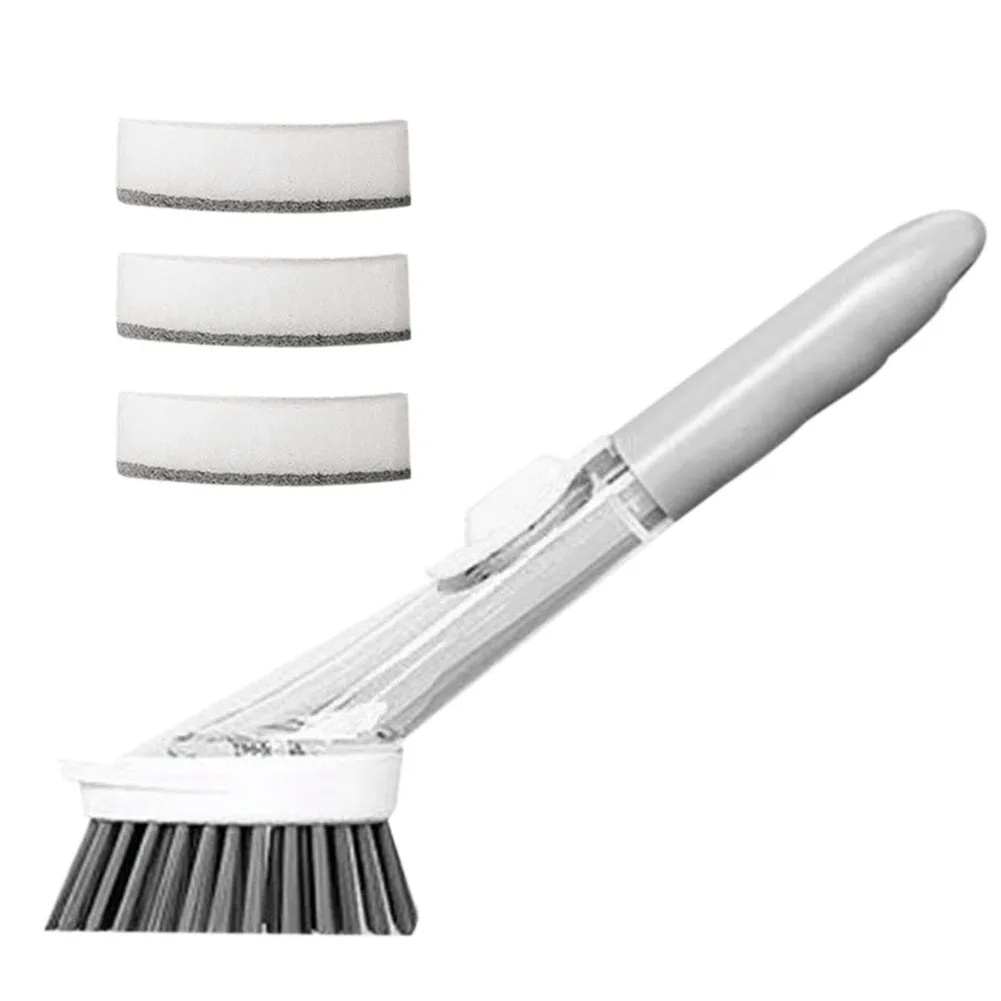 

Automatic Cleanser Dispenser Cleaner Brush Scrubber Dish Bowl Pot Washing Sponge Liquid Filling Washing Press Pot Brush