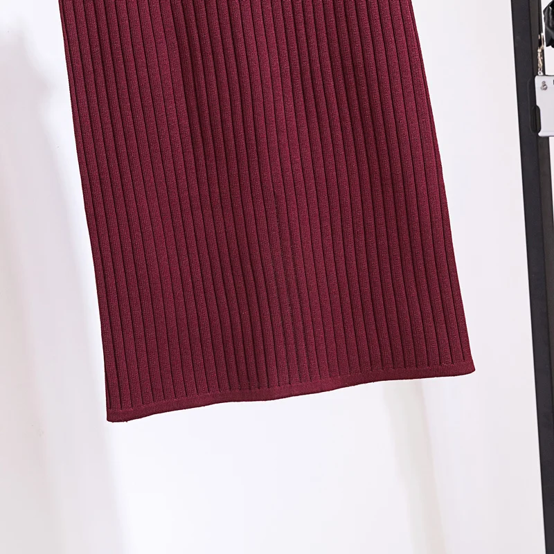 Faldas mujer moda осень зима женские трикотажные юбки однотонные сексуальные длинные юбки с разрезом faldas largas mujer