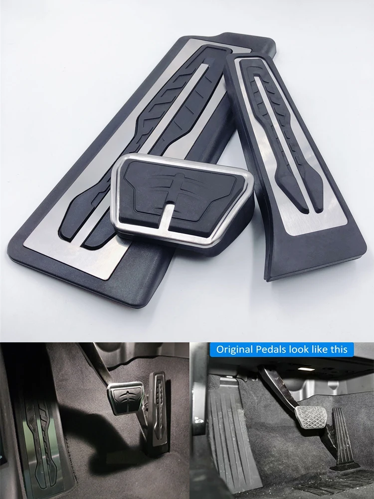 

No-drill Car Accelerator Fuel Brake Pedal Foot Rest Plate Cover Non Slip Pads For BMW 3 Series G20 G21 2019-2021 Accessories