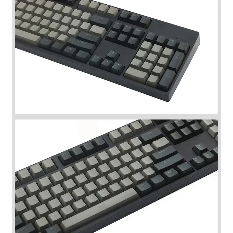 Черно серая Смешанная Толстая клавиатура Dolch PBT RGB Shot с подсветкой 108 колпачок для