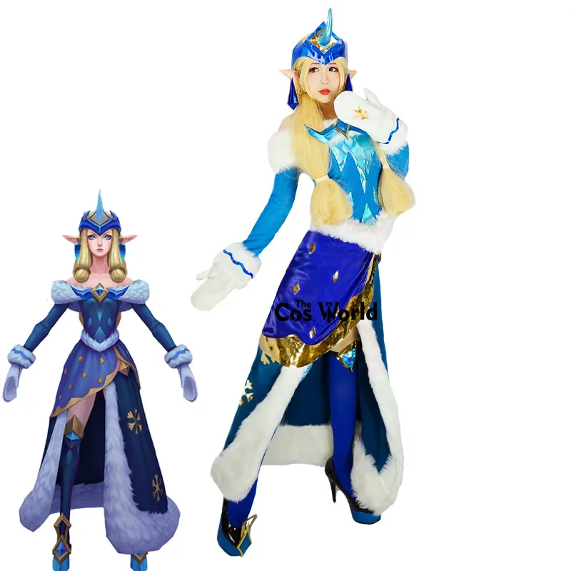 

LOL Soraka Ice and Snow Festival Dress Uniform Outfit Games Cosplay Costumes