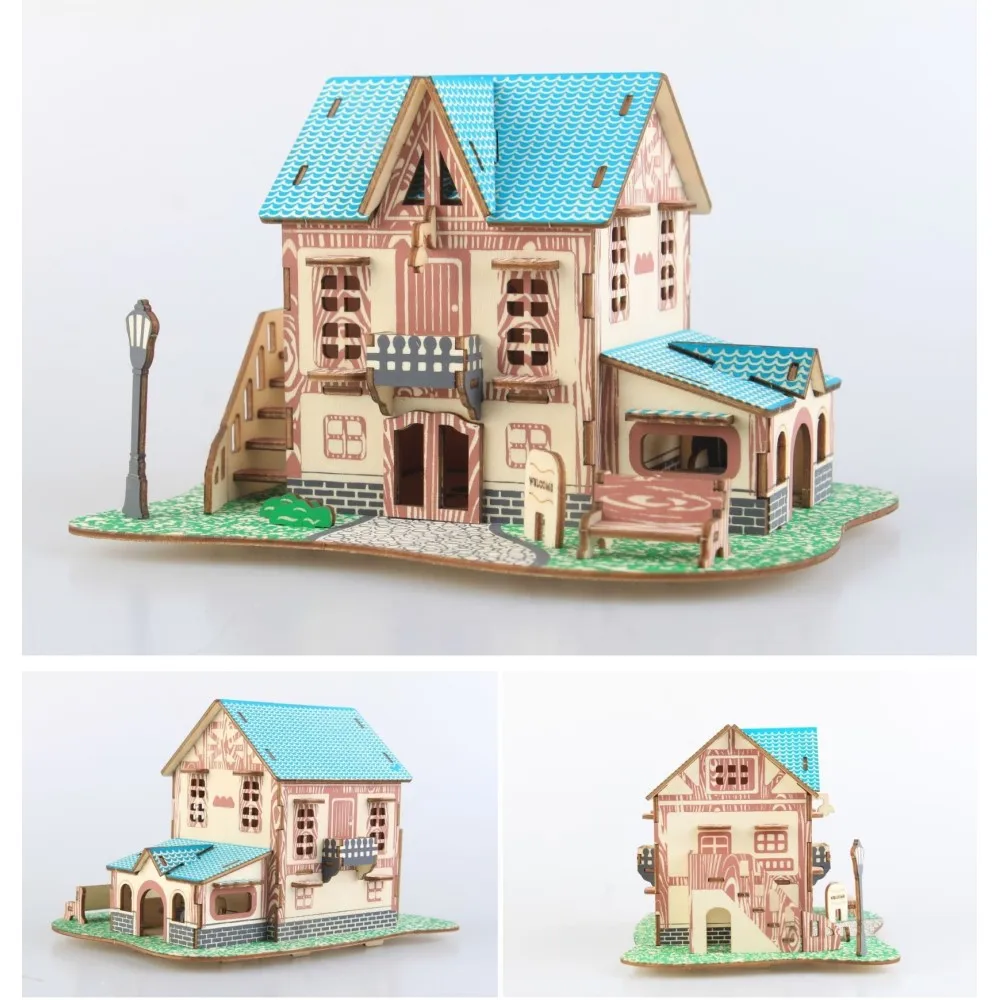 Деревянные игрушки сделай сам кукольный дом 3D деревянные головоломки набор для