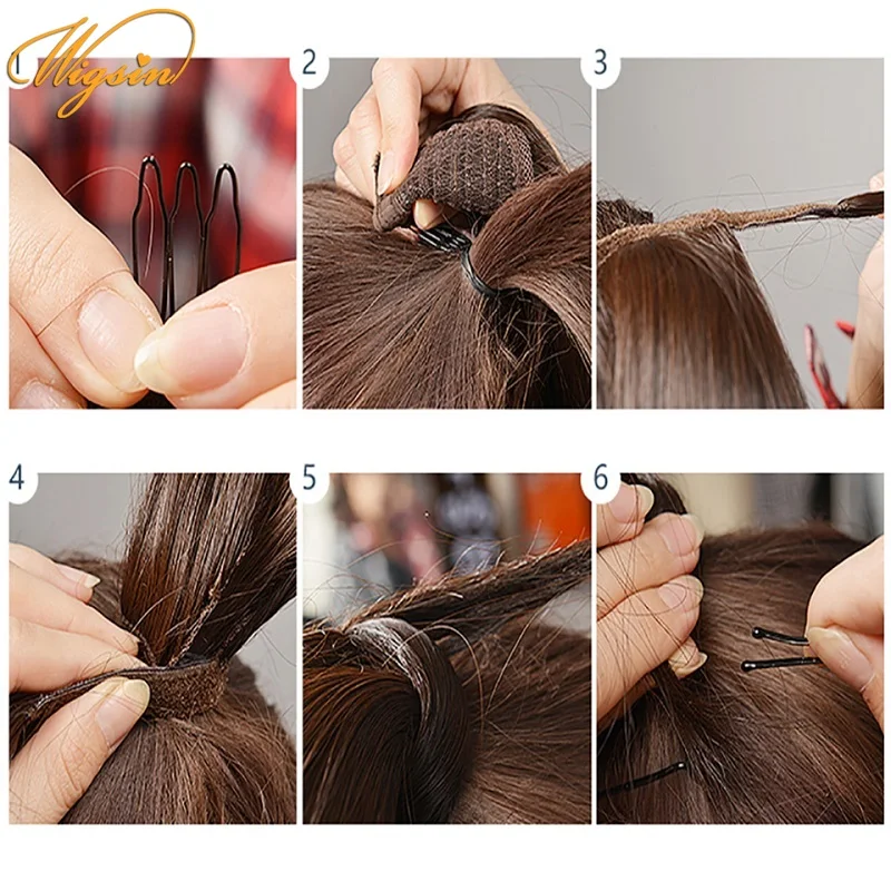 

WIGSIN 28Inches Long Straight Synthetic Wrap Around Clip In Ponytail Hair Extension Wigs For Women