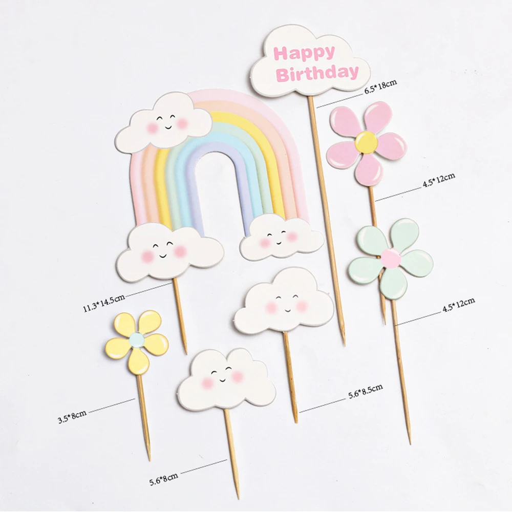 Праздничное украшение для торта в виде облака на день рождения баннер ярлык