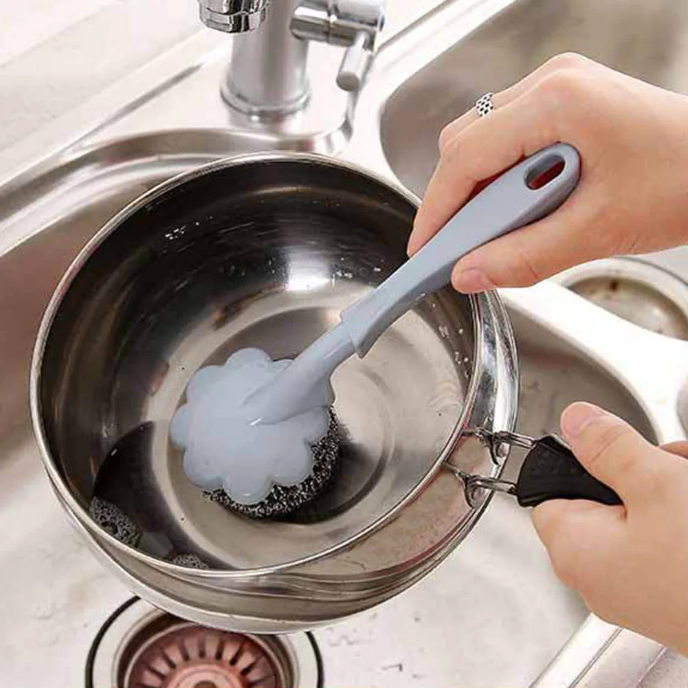 Новый универсальный Проволока из нержавеющей стали мяч щетка с длинной ручкой