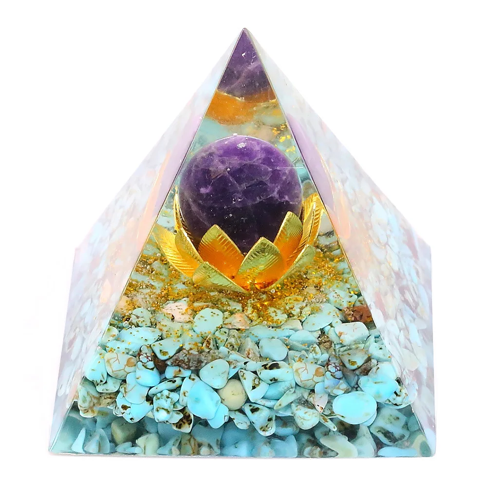

Tree of Life Pyramid Amethyst Crystal Stone Energy Generator Blanacing Chakra For Yoga Reiki Meditaion Home Ornaments Decoration
