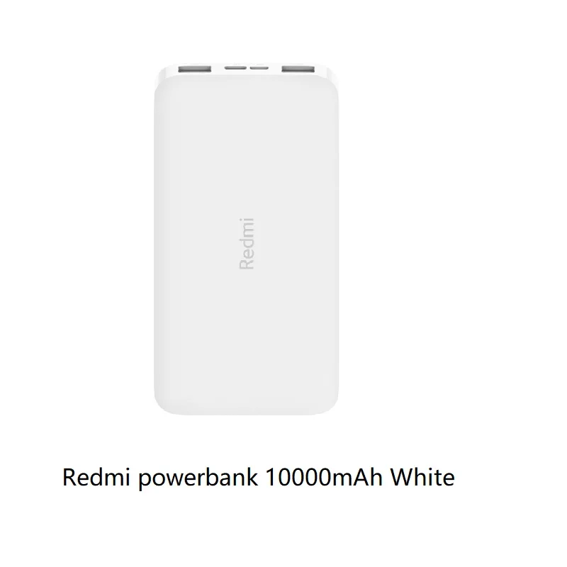 Красный mi power bank 10000 мАч usb type C mi power bank 20000 Qi быстрое зарядное устройство Портативная зарядка повербанк Внешняя батарея - Цвет: redmi 10000mAh